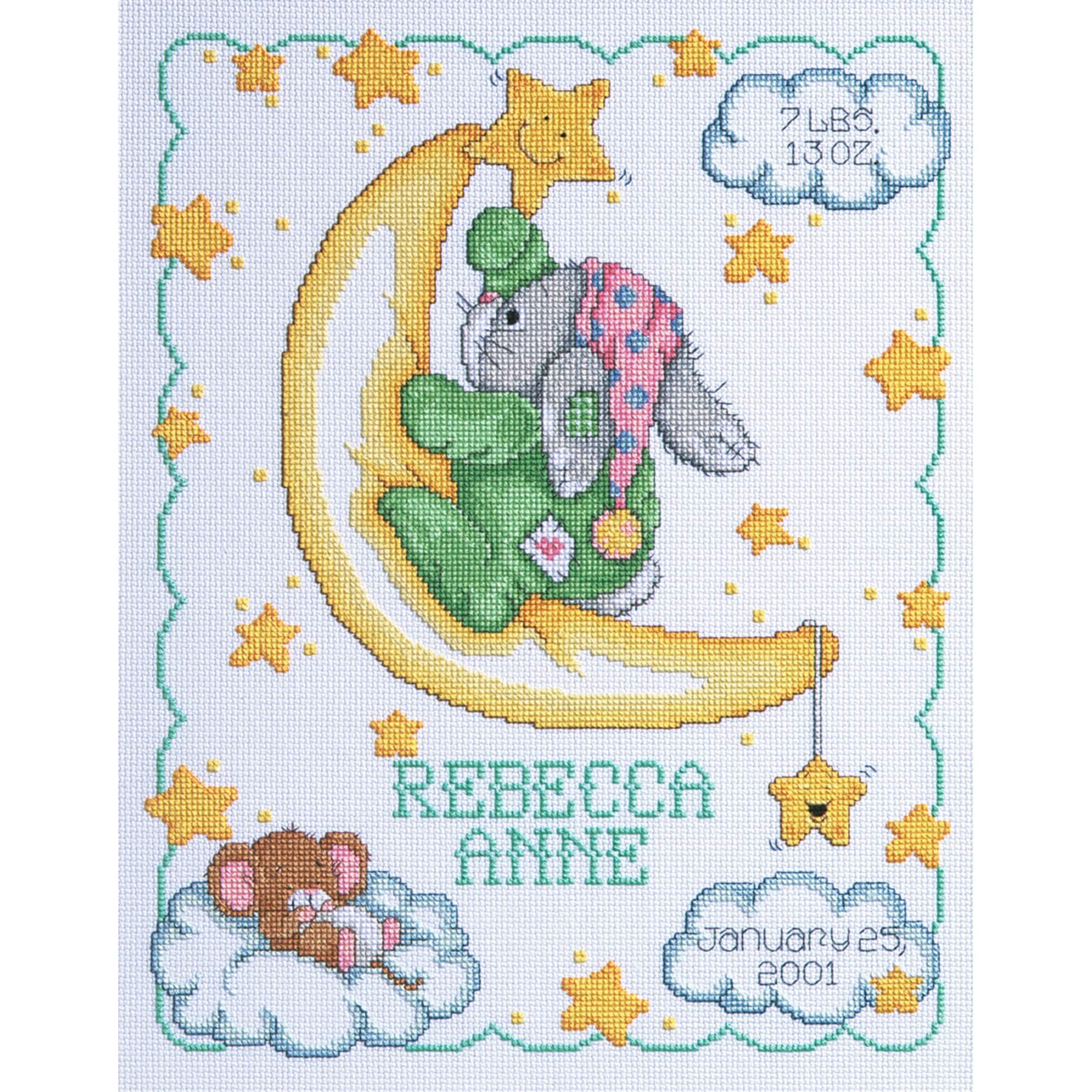 Janlynn® Crescent Moon Birth Announcement Counted Cross Stitch Kit